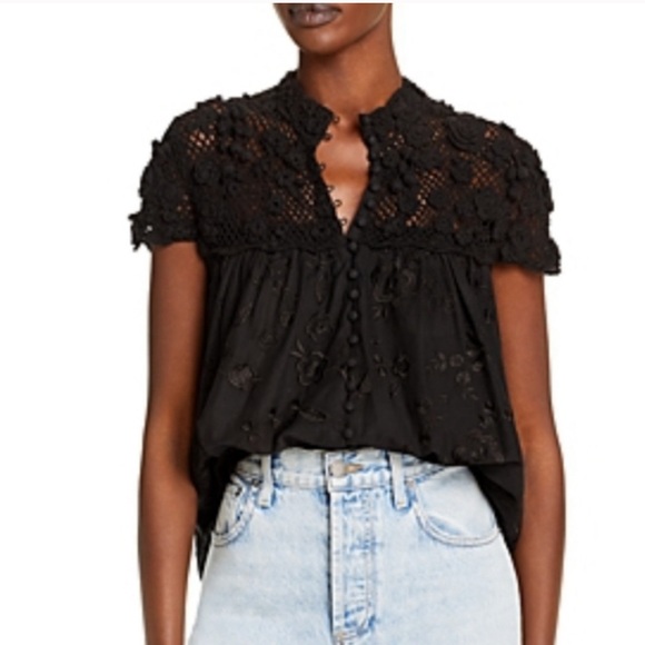 Alice + Olivia Tops - Alice + Olivia Black Lace Blouse